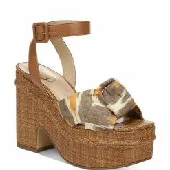 Sam Edelman Platform Sandals in Grey Ikat Linen for women