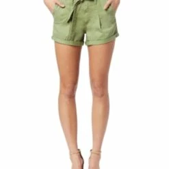 Sam Edelman Womens Cuffed Midi Flat Front Tie-Waist/Belted