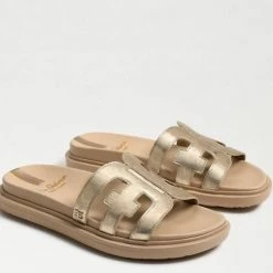 Sam Edelman Valeri Slide Sandal - Medium in Gold Leaf for women