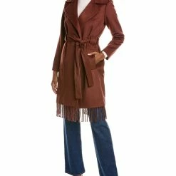 Sam Edelman Fringe Wool-Blend Wrap Coat for women