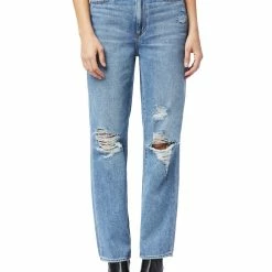 Sam Edelman The Stiletto Tomboy Womens Destroyed High Rise Straight Leg Jeans