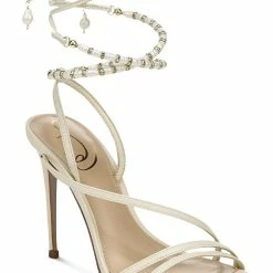 Sam Edelman Scarlette Womens Leather Ankle Wrap Heels