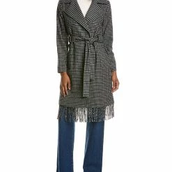 Sam Edelman Fringe Wool-Blend Wrap Coat for women