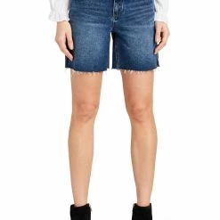 Sam Edelman The Derby Womens Raw Hem Medium Wash Bermuda Shorts