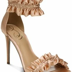 Sam Edelman Sawyer Womens Satin Ankle Strap Heels