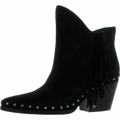 Sam Edelman Willie Womens Suede Fringe Booties