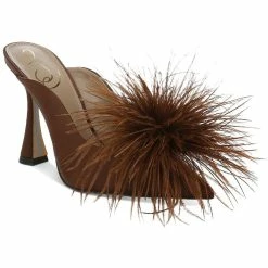 Sam Edelman Anthony Womens Satin Feathers Mules
