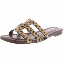 Sam Edelman Bettie Womens Leather Cheetah Print Slide Sandals