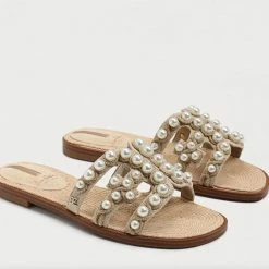 Sam Edelman Bay Pearl Slide Sandal In Summer Sand Linen for women
