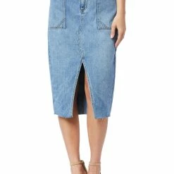 Sam Edelman The Maribelle Womens Cotton Split Hem Denim Skirt
