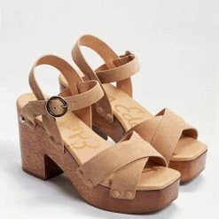 Sam Edelman JOSEFINE PLATFORM HEELED SANDAL in Camel Suede for women