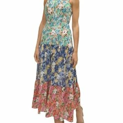 Sam Edelman Womens Floral Colorblock Sundress