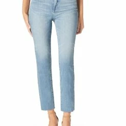 Sam Edelman The Stiletto Womens Raw Hem High Rise Straight Leg Jeans