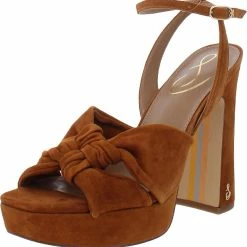 Sam Edelman Kristen Womens Knot-Front Ankle Strap Platform Sandals