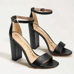 Sam Edelman Yaro Block Heel Sandal In Black Leather for women
