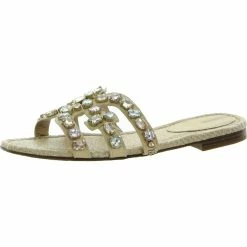 Sam Edelman Bay 16 Womens Faux Leather Rhinestone Slide Sandals