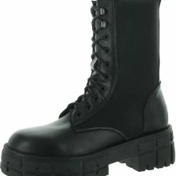 Sam Edelman Nakita Womens Leather Chunk Soles Combat & Lace-up Boots