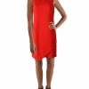 Sam Edelman Womens Asymmetrical Hem Crewneck Sheath Dress