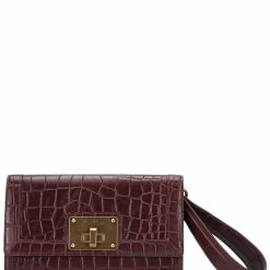Sam Edelman Sophia Croc-Embossed Leather Wristlet for women